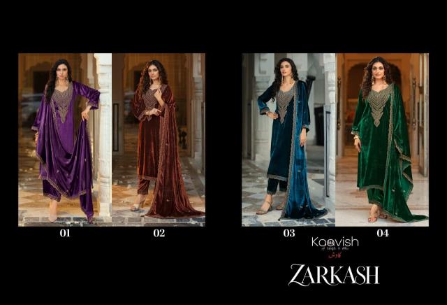 Kaavish zarkash dress material wholesale shops at mangalote